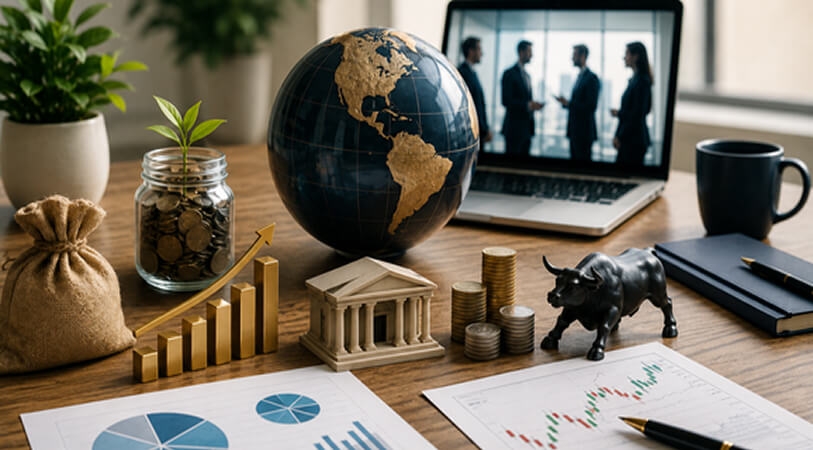 Advisers reviewing public-market portfolio documentation.